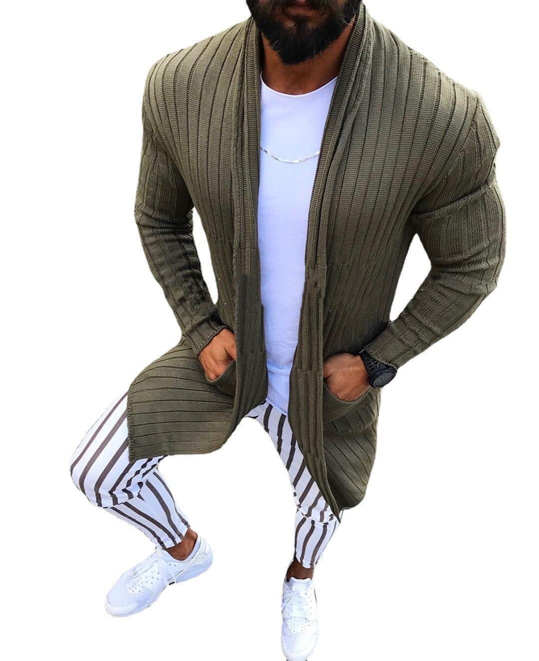 Autumn And Winter Slim Long-sleeved Cardigan Lapel Sweater Top Sweater Men