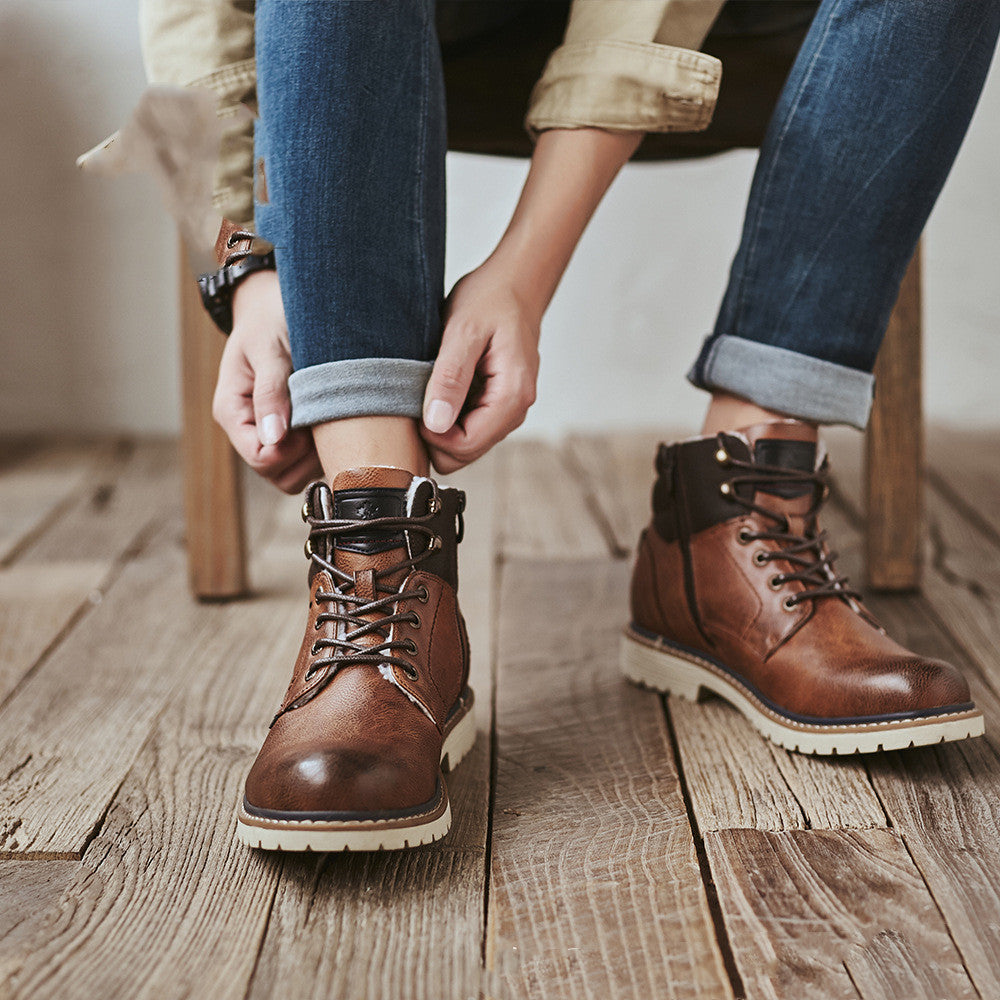 Men's casual round toe Martin boots