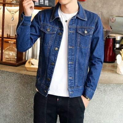 Factory Direct Sales New Men's Denim Jacket Men's Jacket Korean Jacket Men's Denim Jacket Three-Color