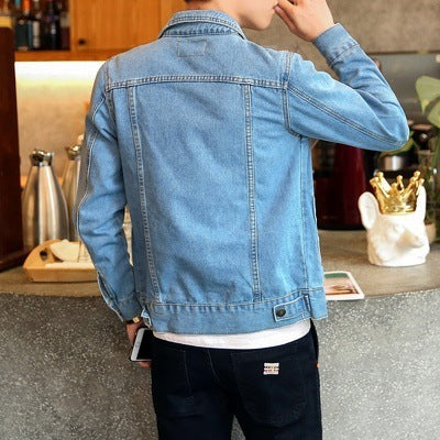 Factory Direct Sales New Men's Denim Jacket Men's Jacket Korean Jacket Men's Denim Jacket Three-Color