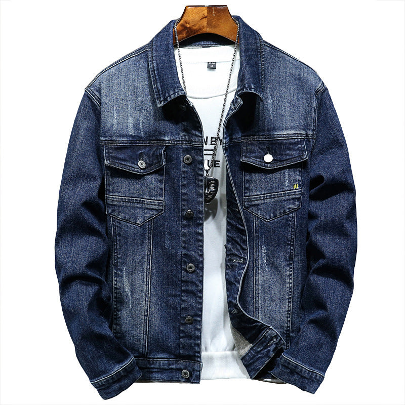 Denim Jacket Men's Workwear Jacket Plus Size Fat