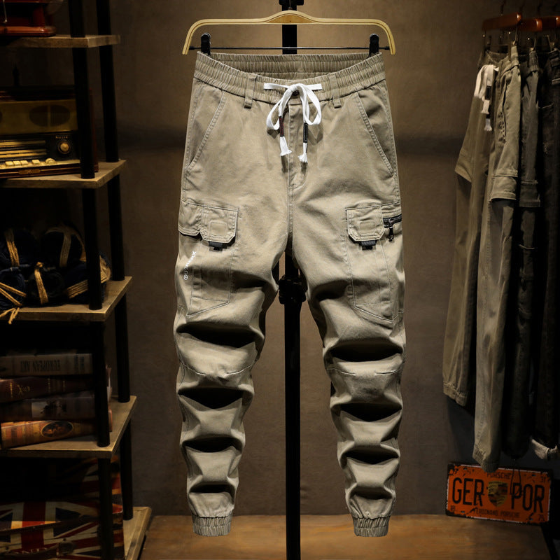 Lace-up casual cargo pants