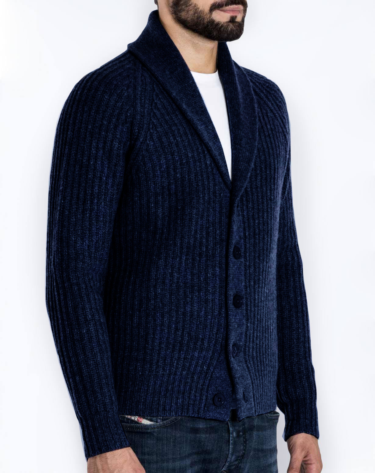 Long Sleeve Cardigan Men Knitted Sweater