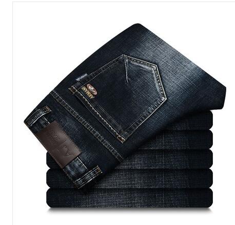 Elastic autumn and winter high grade male jeans business straight tube repair brand jeans men loose size men's wear