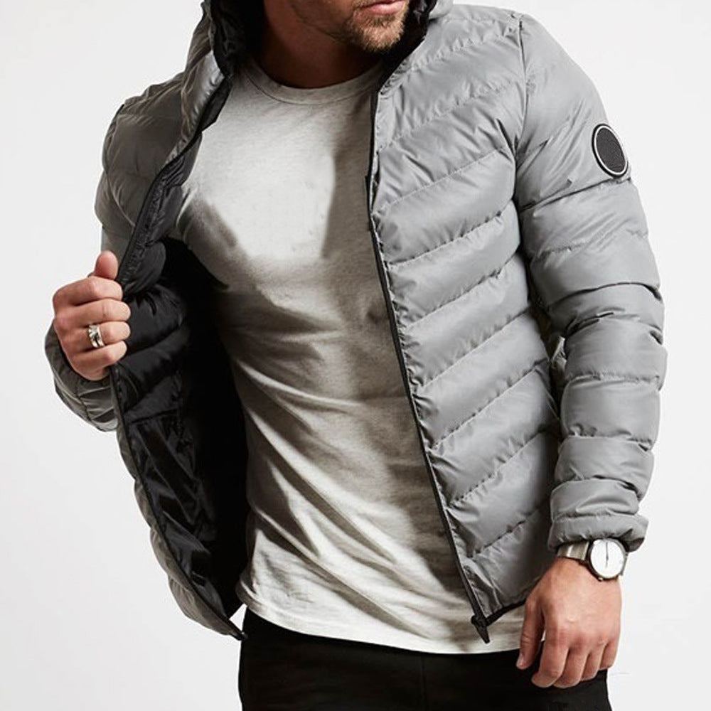 Men's Cotton Jacket New Men's Cardigan Hooded Cotton Jacket Men