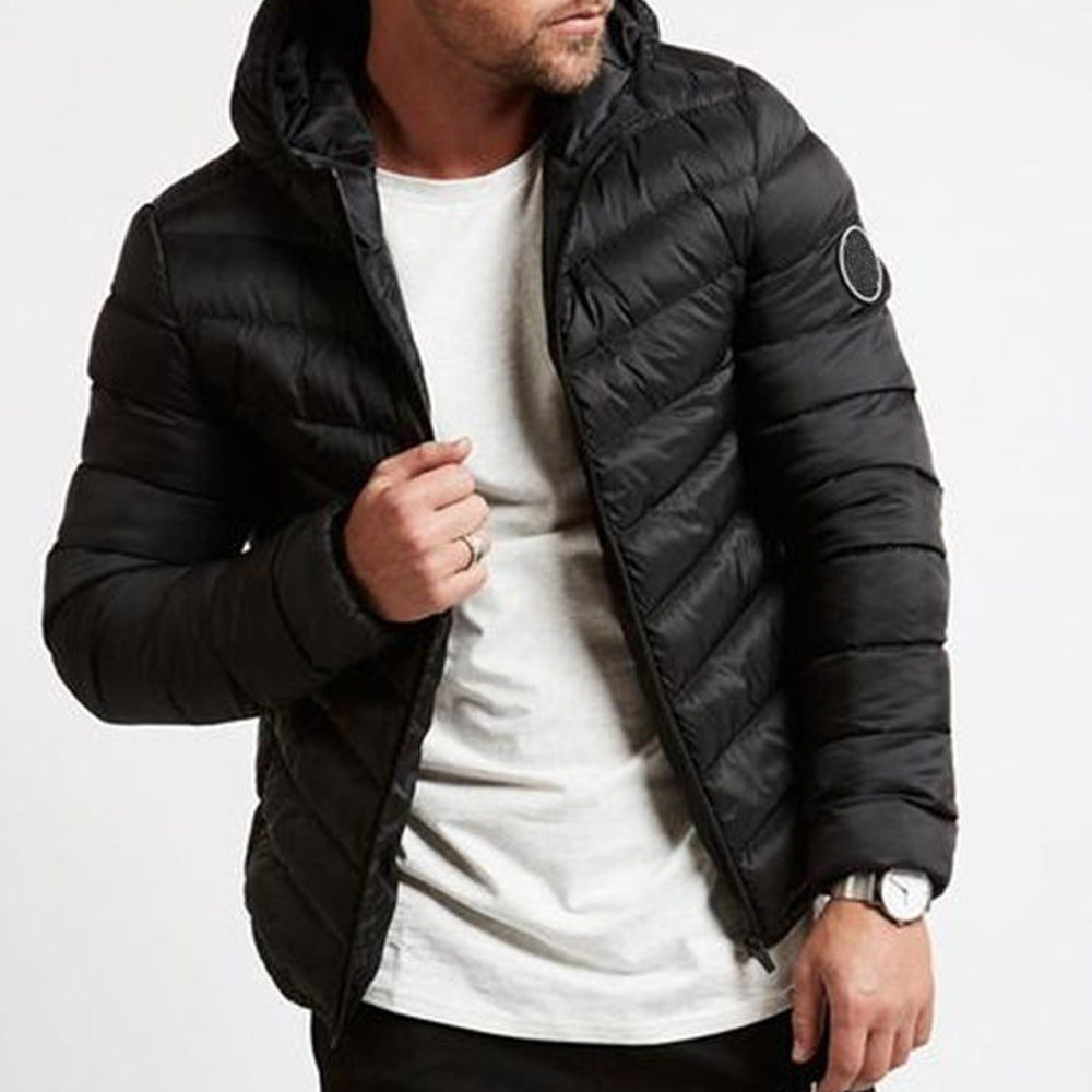 Men's Cotton Jacket New Men's Cardigan Hooded Cotton Jacket Men