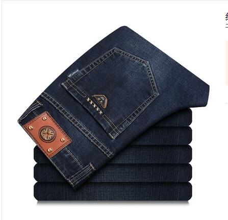 Elastic autumn and winter high grade male jeans business straight tube repair brand jeans men loose size men's wear