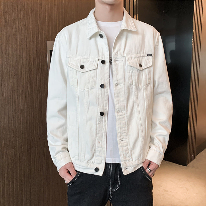 Men's Spring And Autumn Black Denim Workwear Jacket Men's Handsome