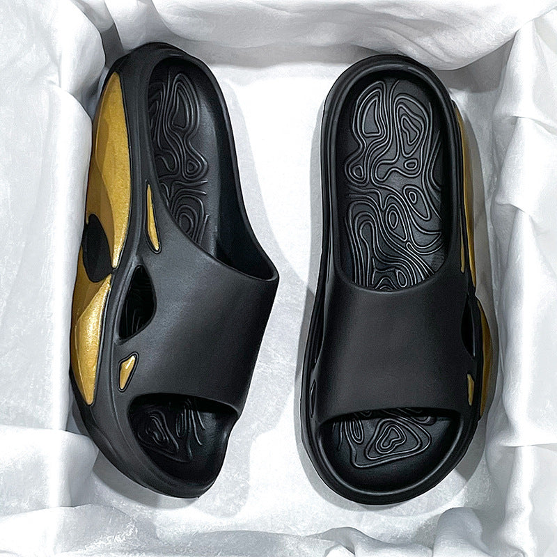 Mens Wide-Toe Casual Slide Sandals