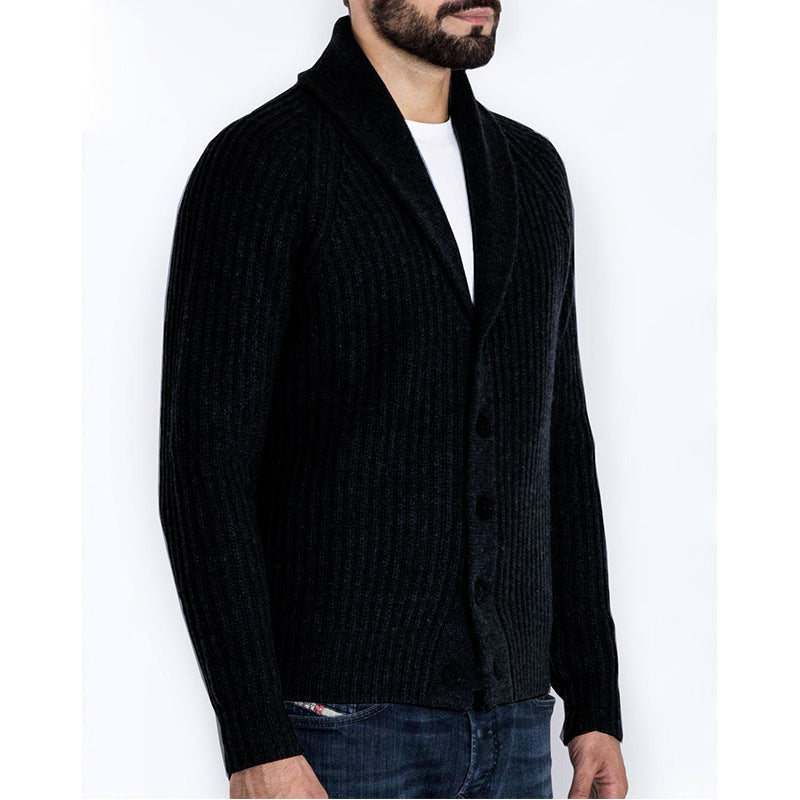 Long Sleeve Cardigan Men Knitted Sweater