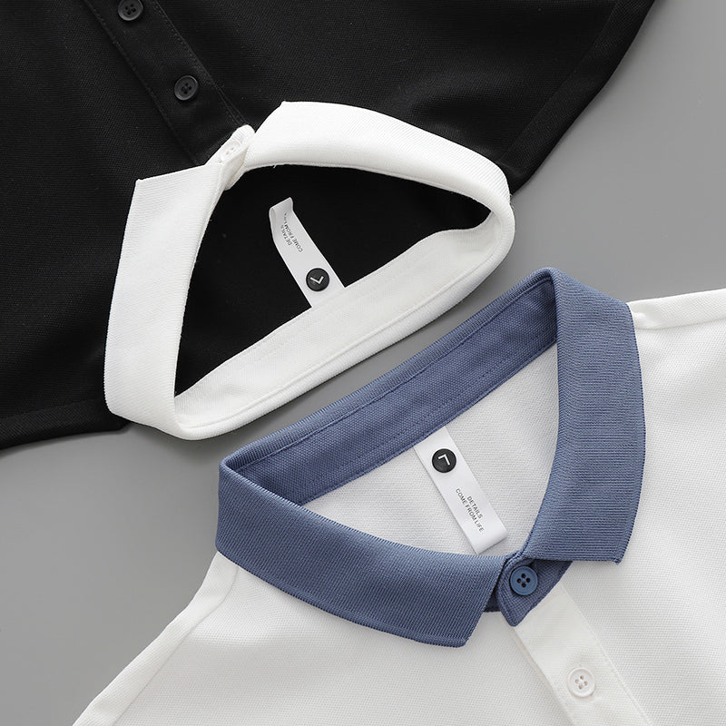 Lapel Premium Color Blocking Polo Short Sleeve Shirt