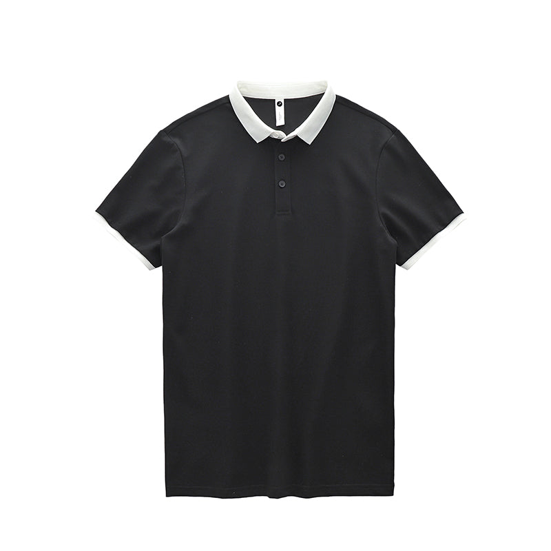 Lapel Premium Color Blocking Polo Short Sleeve Shirt