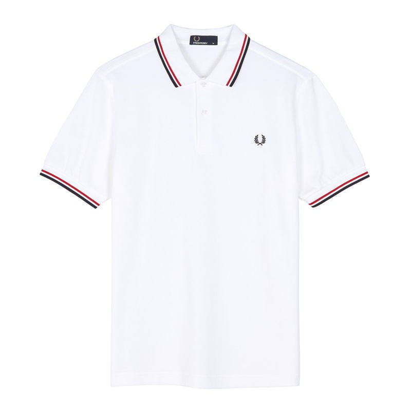 Letter Embroidered short-sleeve Slim-fit Lapel Polo Shirt