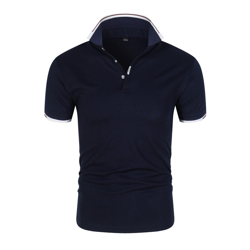 Men's POLO Shirt Short Sleeve T-Shirt Lapel Solid Color