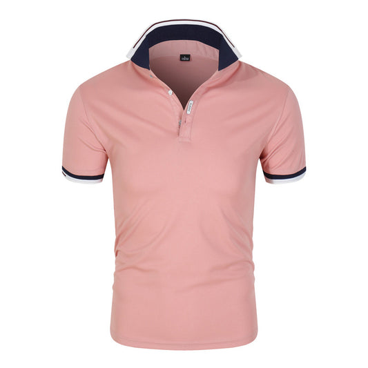 Men's POLO Shirt Short Sleeve T-Shirt Lapel Solid Color