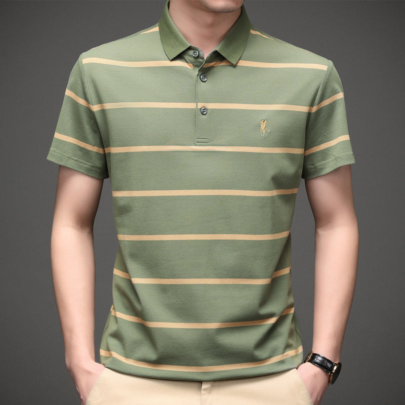 Men's Plaid Short Sleeve Casual T-shirt POLO Shirt