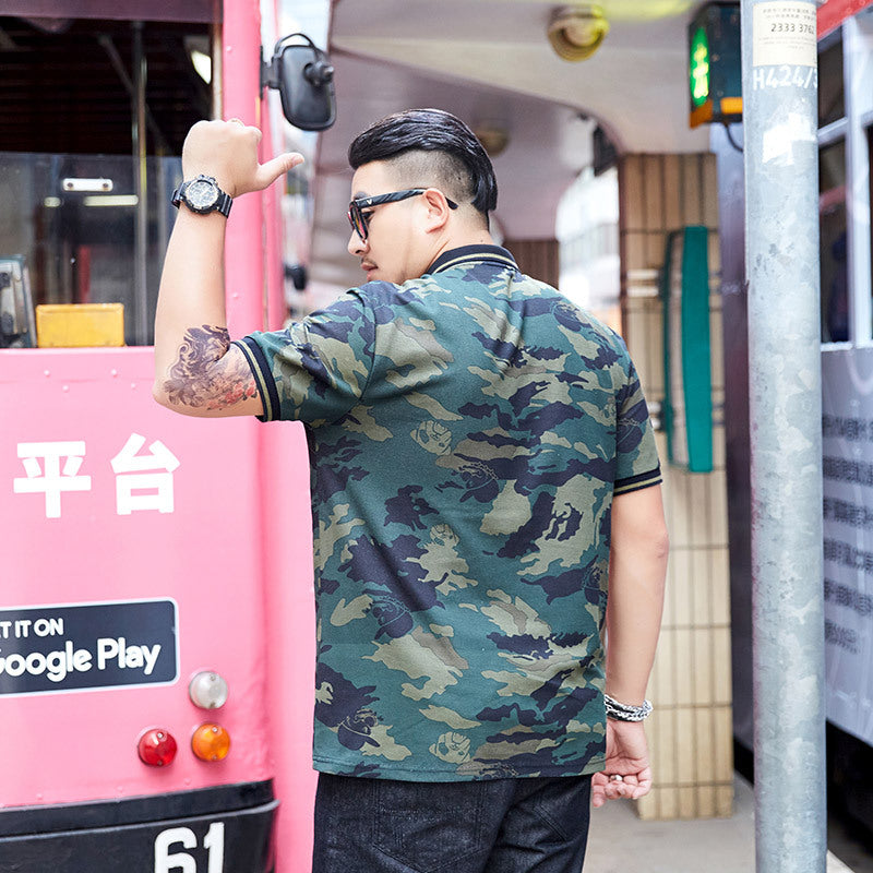 Short sleeve camouflage polo shirt