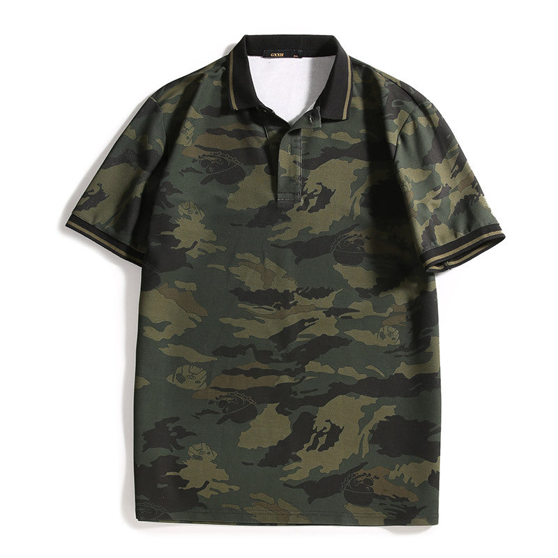 Short sleeve camouflage polo shirt