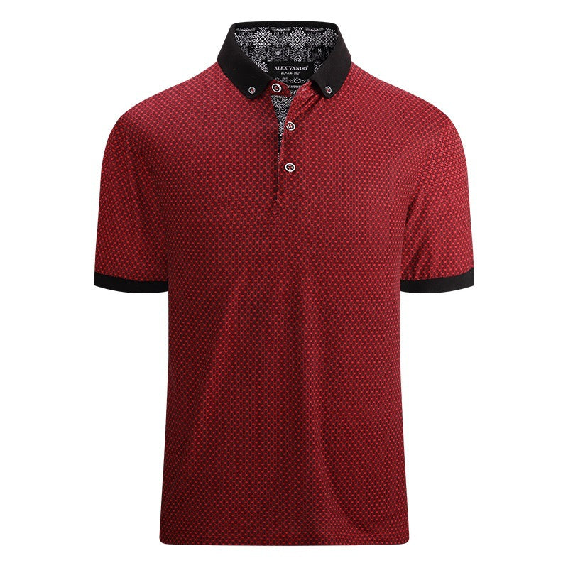 Trendy Men's Ribbed Polo Short Sleeve Shirt