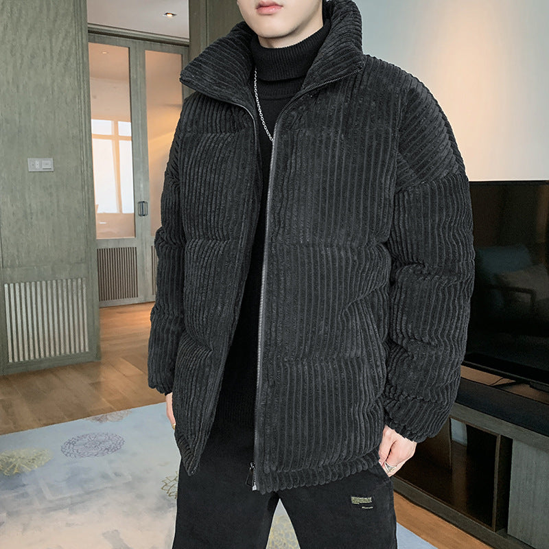 Corduroy Padded Jacket Men Winter Thickening