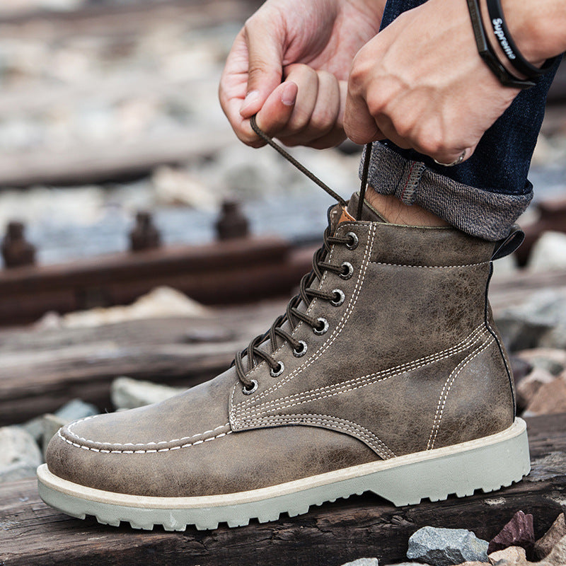 Men's Premium Leather Utility Workmen Boots