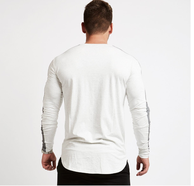 Brand Men fashion t shirt  Slim shirts male Tops Leisure Bodybuilding Long Sleeve