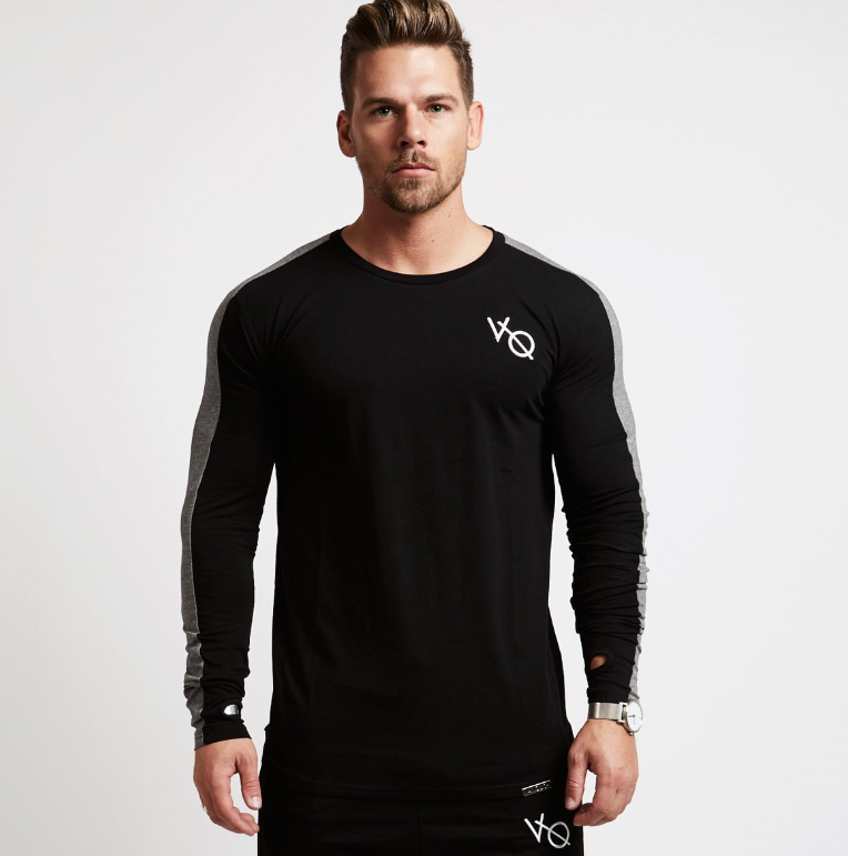 Brand Men fashion t shirt  Slim shirts male Tops Leisure Bodybuilding Long Sleeve