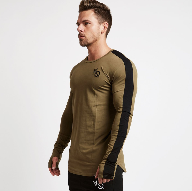 Brand Men fashion t shirt  Slim shirts male Tops Leisure Bodybuilding Long Sleeve