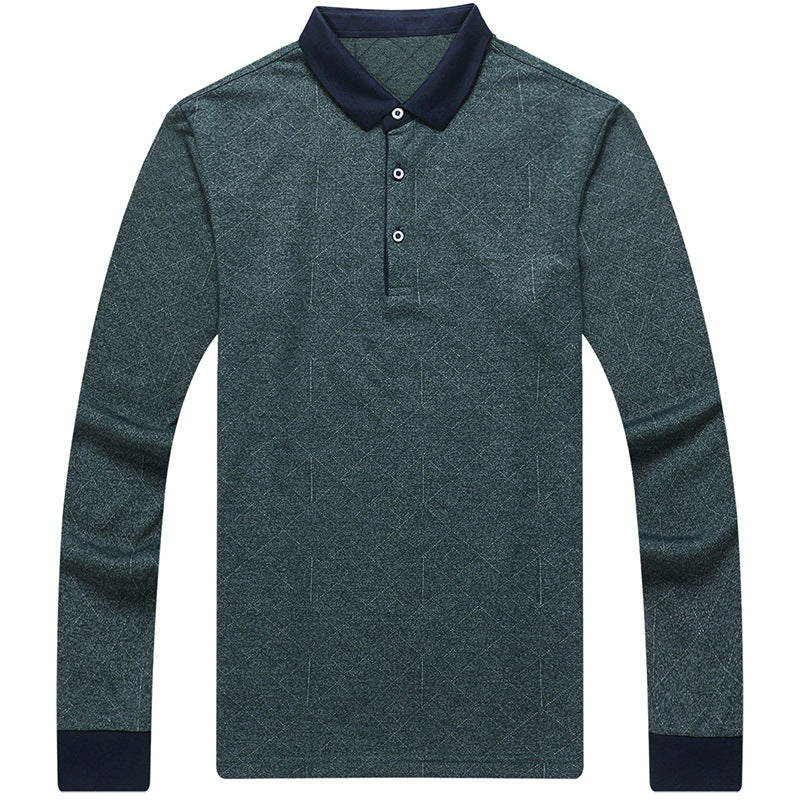 Men's Long Sleeve T-Shirt Lapel Loose Polo Shirt