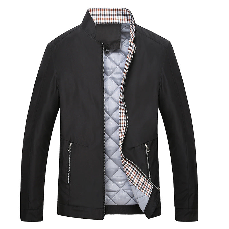 Mens Winter Thick All-Purpose Business Casual Stand Collar Jacket