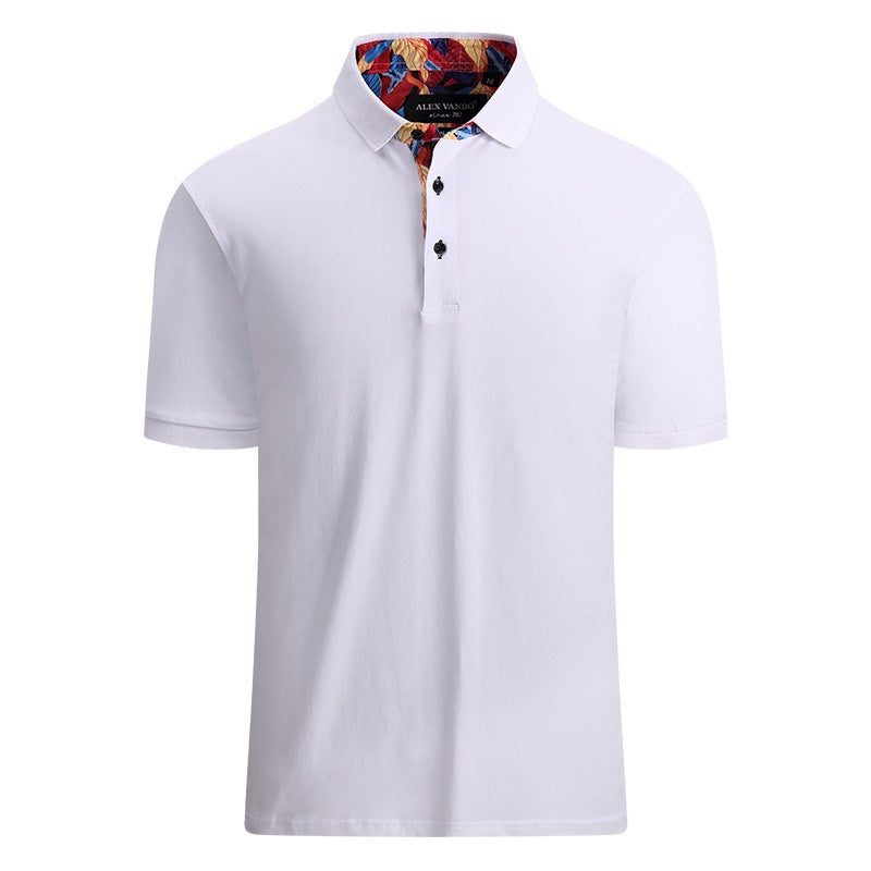 Trendy Men's Ribbed Polo Short Sleeve Shirt