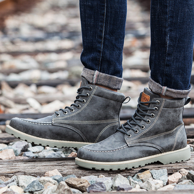 Men's Premium Leather Utility Workmen Boots